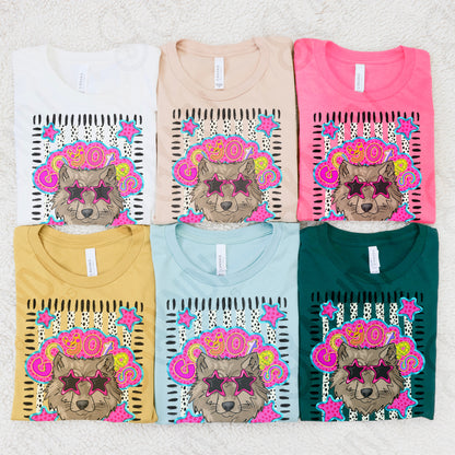 Doodle Star Sunglasses Coyote PNG Digital Download Sublimation DTF Print Preppy Colorful Mascot Spirit