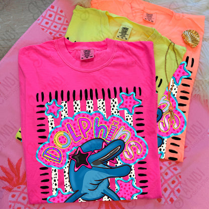 Doodle Star Sunglasses Dolphin PNG Digital Download Sublimation DTF Print Preppy Colorful Mascot Spirit