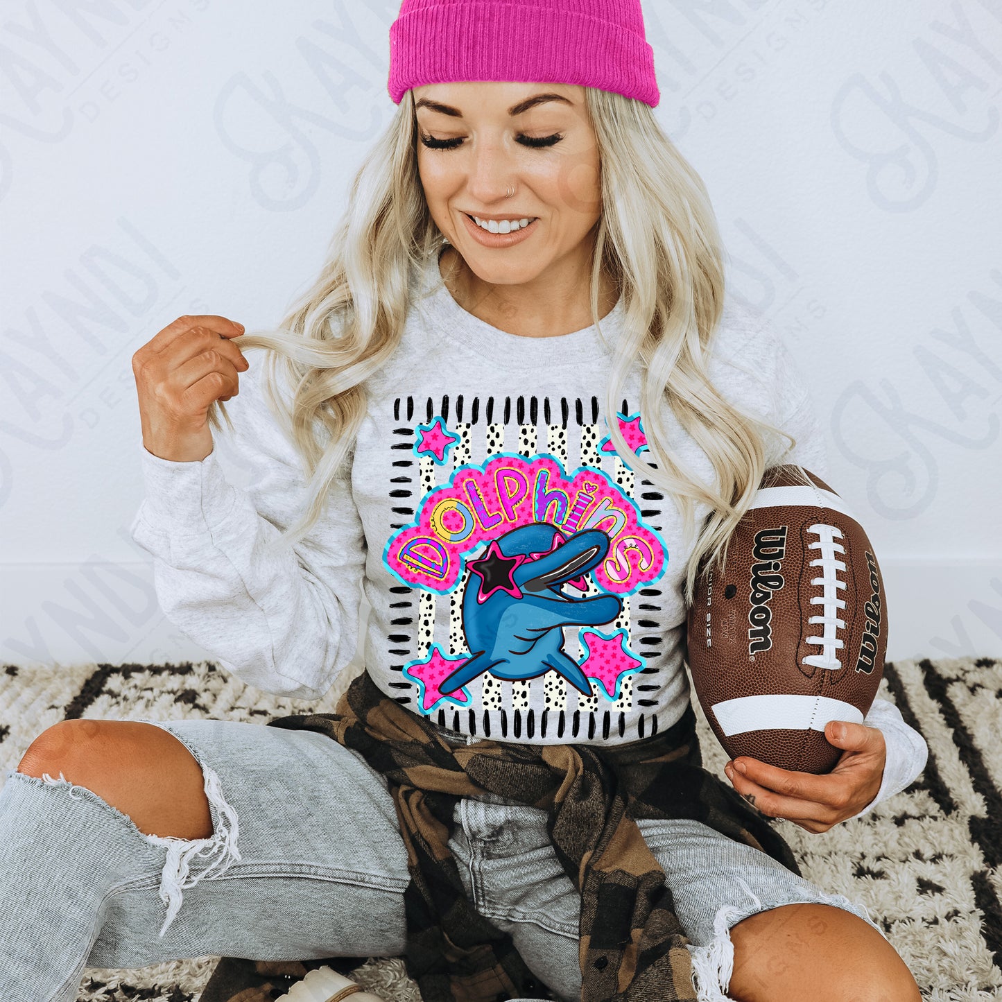 Doodle Star Sunglasses Dolphin PNG Digital Download Sublimation DTF Print Preppy Colorful Mascot Spirit