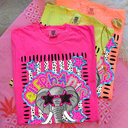 Doodle Star Sunglasses Elephant PNG Digital Download Sublimation DTF Print Preppy Colorful Mascot Spirit