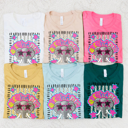 Doodle Star Sunglasses Elephant PNG Digital Download Sublimation DTF Print Preppy Colorful Mascot Spirit