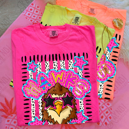 Doodle Star Sunglasses Hawk PNG Digital Download Sublimation DTF Print Preppy Colorful Mascot Spirit