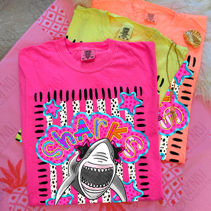 Doodle Star Sunglasses Shark PNG Digital Download Sublimation DTF Print Preppy Colorful Mascot Spirit