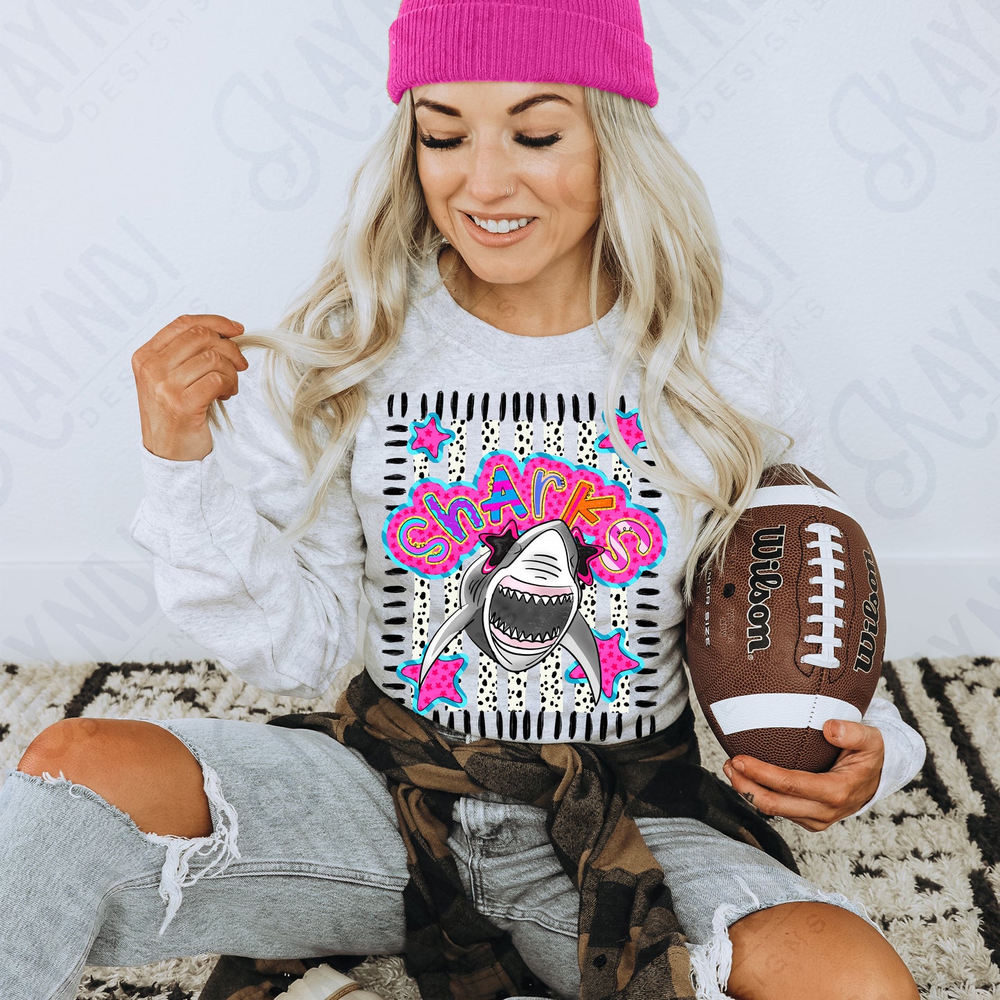 Doodle Star Sunglasses Shark PNG Digital Download Sublimation DTF Print Preppy Colorful Mascot Spirit