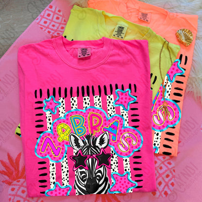 Doodle Star Sunglasses Zebra PNG Digital Download Sublimation DTF Print Preppy Colorful Mascot Spirit