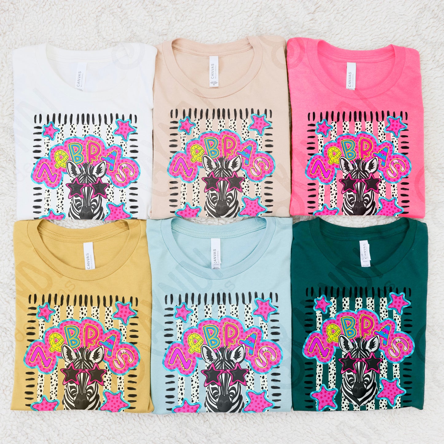 Doodle Star Sunglasses Zebra PNG Digital Download Sublimation DTF Print Preppy Colorful Mascot Spirit