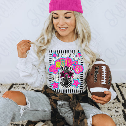 Doodle Star Sunglasses Zebra PNG Digital Download Sublimation DTF Print Preppy Colorful Mascot Spirit