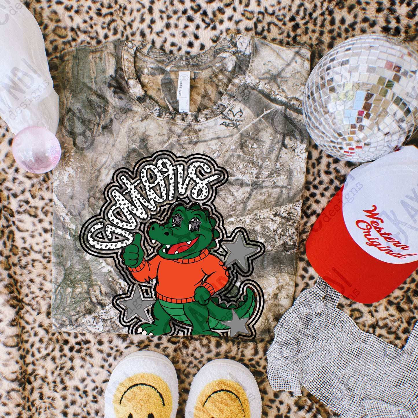 Friendly Mascot Gator Black Neutral PNG Digital Download Sublimation DTF Print Preppy Colorful Mascot Spirit