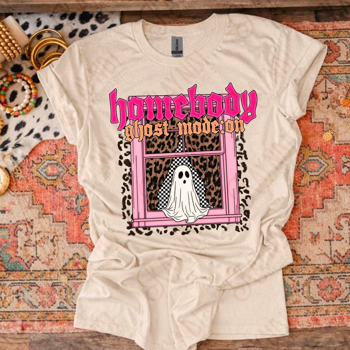 Homebody Ghost Mode On PNG Digital Download Sublimation DTF Print Boujee Leopard Checker Ghost