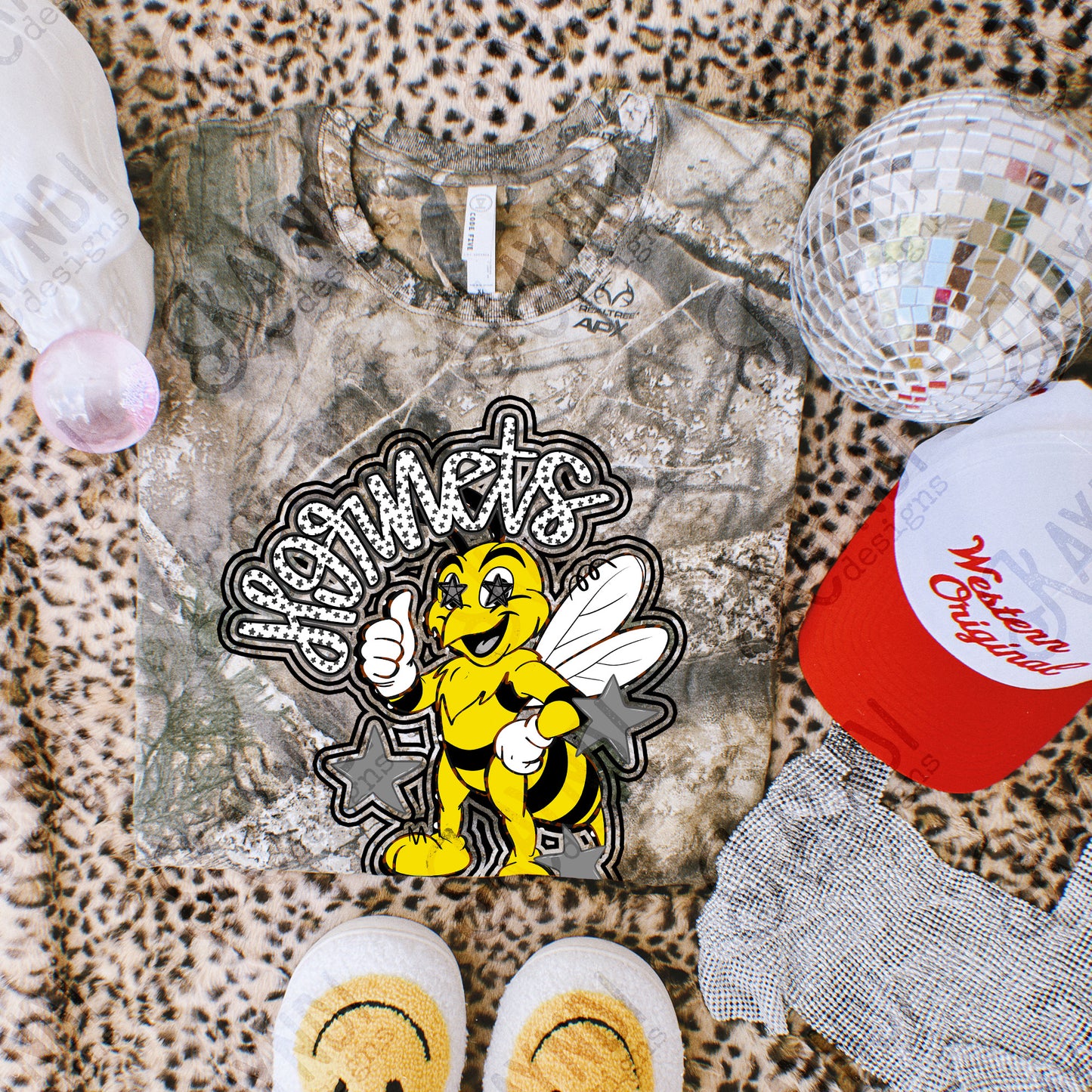 Friendly Mascot Hornet Black Neutral PNG Digital Download Sublimation DTF Print Preppy Colorful Mascot Spirit