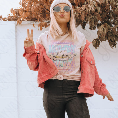 Howdy Fall Y'all PNG Digital Download Sublimation DTF Print Preppy Pink Blue Western