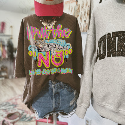 I Put the No in I'll Let You Know PNG Digital Download Sublimation DTF Print Homebody Couch Leopard Neon