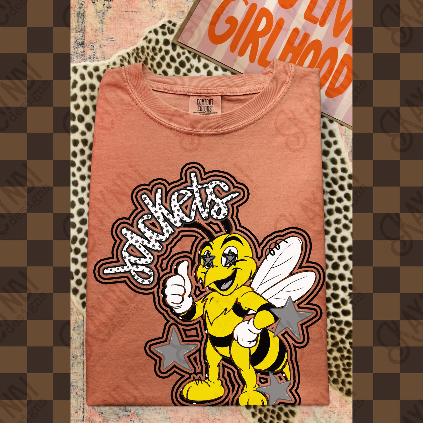 Friendly Mascot Jacket Black Neutral PNG Digital Download Sublimation DTF Print Preppy Colorful Mascot Spirit