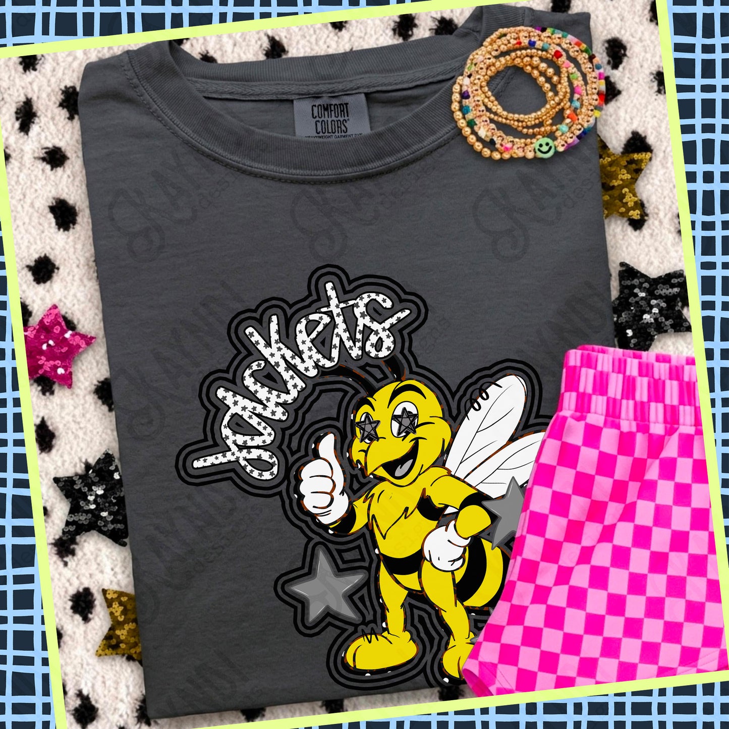 Friendly Mascot Jacket Black Neutral PNG Digital Download Sublimation DTF Print Preppy Colorful Mascot Spirit
