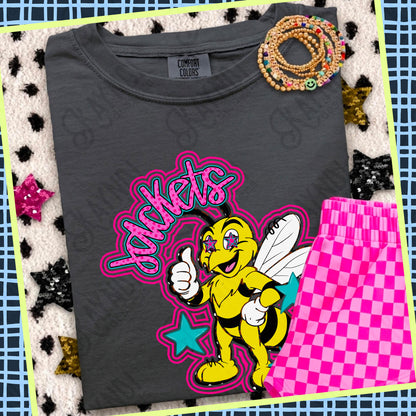 Friendly Mascot Jacket Pink Colorful PNG Digital Download Sublimation DTF Print Preppy Colorful Mascot Spirit
