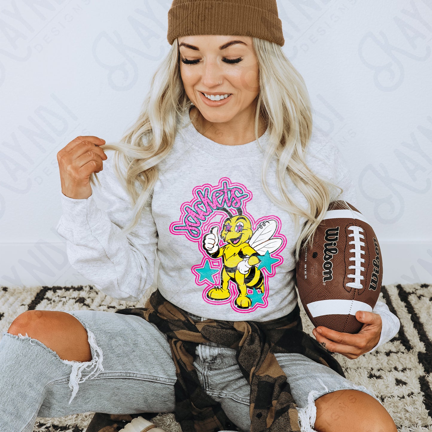 Friendly Mascot Jacket Pink Colorful PNG Digital Download Sublimation DTF Print Preppy Colorful Mascot Spirit