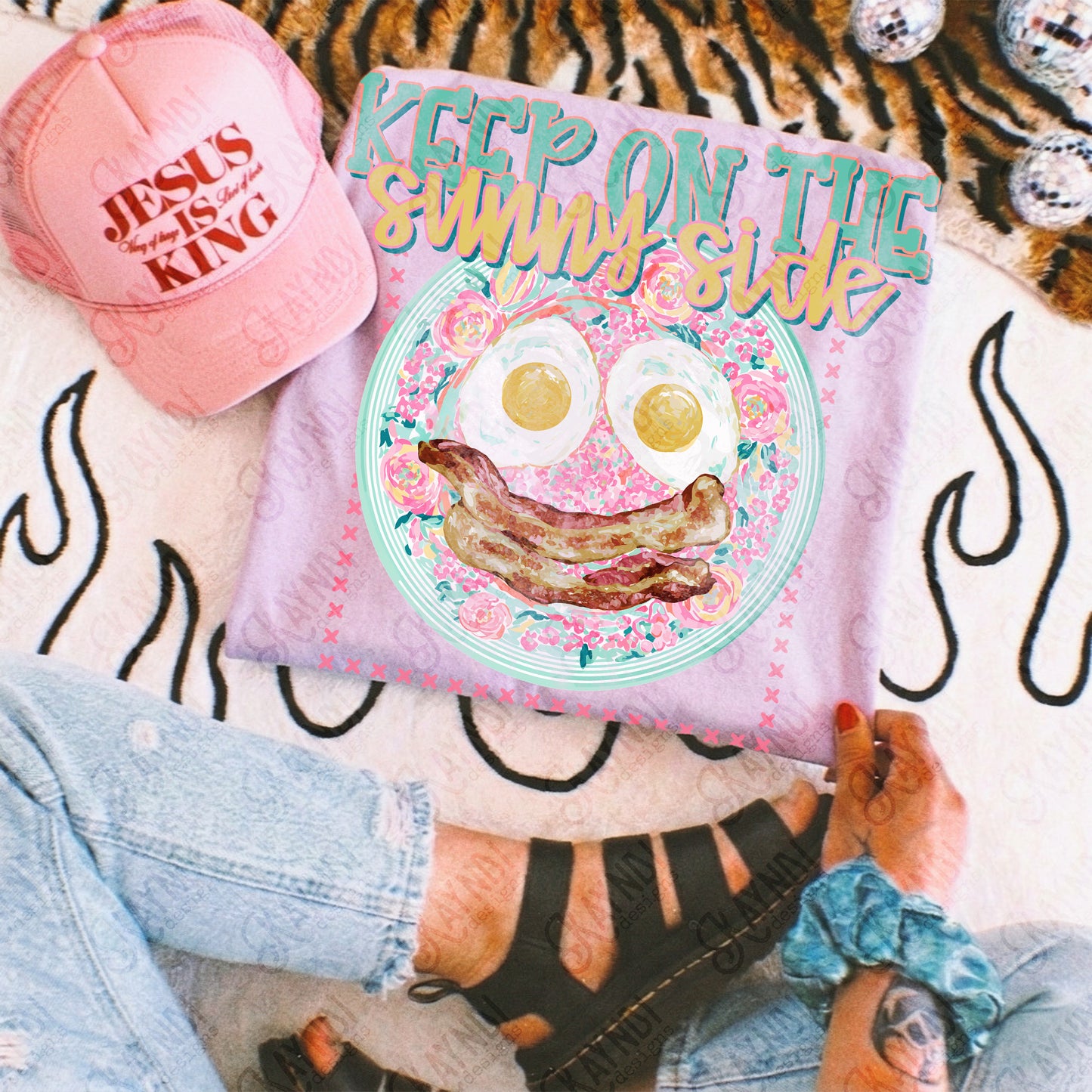 Keep on the Sunny Side PNG Digital Download Sublimation DTF Print Preppy Southern Floral Pastel