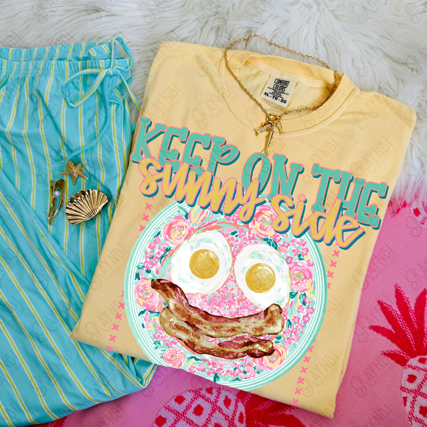 Keep on the Sunny Side PNG Digital Download Sublimation DTF Print Preppy Southern Floral Pastel