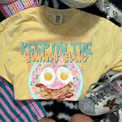 Keep on the Sunny Side PNG Digital Download Sublimation DTF Print Preppy Southern Floral Pastel