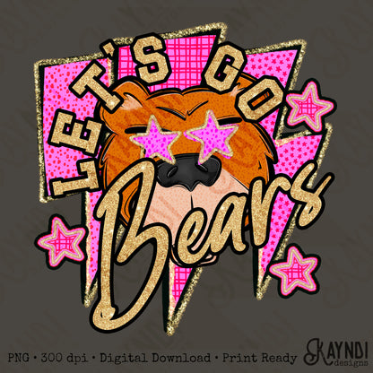 Let's Go Bears Digital Download Sublimation DTF Print School Spirit Mascot