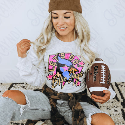 Let's Go Blue Jays PNG Digital Download Sublimation DTF Print Team Spirit Mascot Pink Star