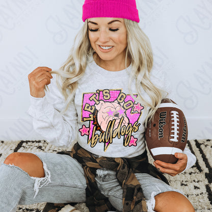 Let's Go Bulldogs 2 PNG Digital Download Sublimation DTF Print Pink Preppy Mascot Spirit