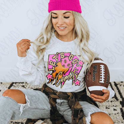Let's Go Comets PNG Digital Download Sublimation DTF Print Neon Preppy Mascot Spirit