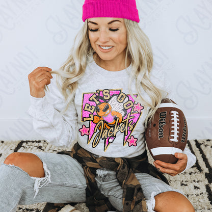 Let's Go Jackets PNG Digital Download Sublimation DTF Print Neon Preppy Mascot Spirit