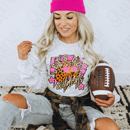 Let's Go Wildcats PNG Digital Download Sublimation DTF Print Neon Preppy Mascot Spirit