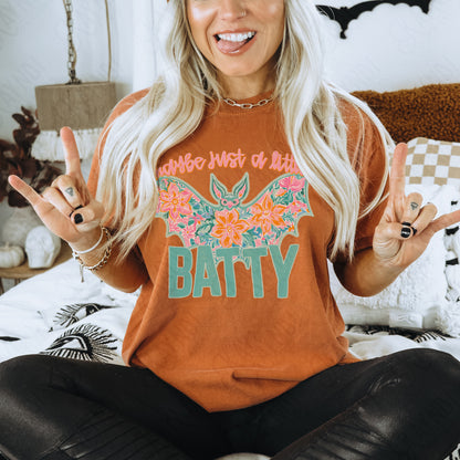 Maybe Just a Little Batty PNG Digital Download Sublimation DTF Print Southern Preppy Bat Spooky Season