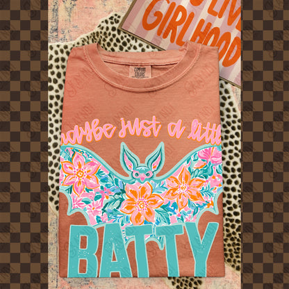 Maybe Just a Little Batty PNG Digital Download Sublimation DTF Print Southern Preppy Bat Spooky Season
