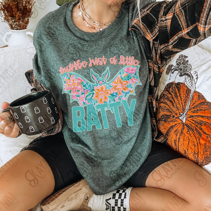 Maybe Just a Little Batty PNG Digital Download Sublimation DTF Print Southern Preppy Bat Spooky Season