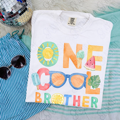 One Cool Brother PNG Digital Download Sublimation DTF Print Summer Color Fun