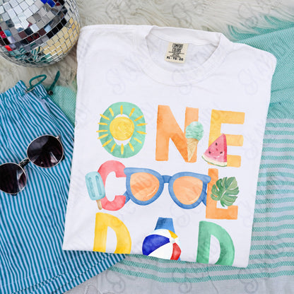 One Cool Dad PNG Digital Download Sublimation DTF Print Summer Color Fun