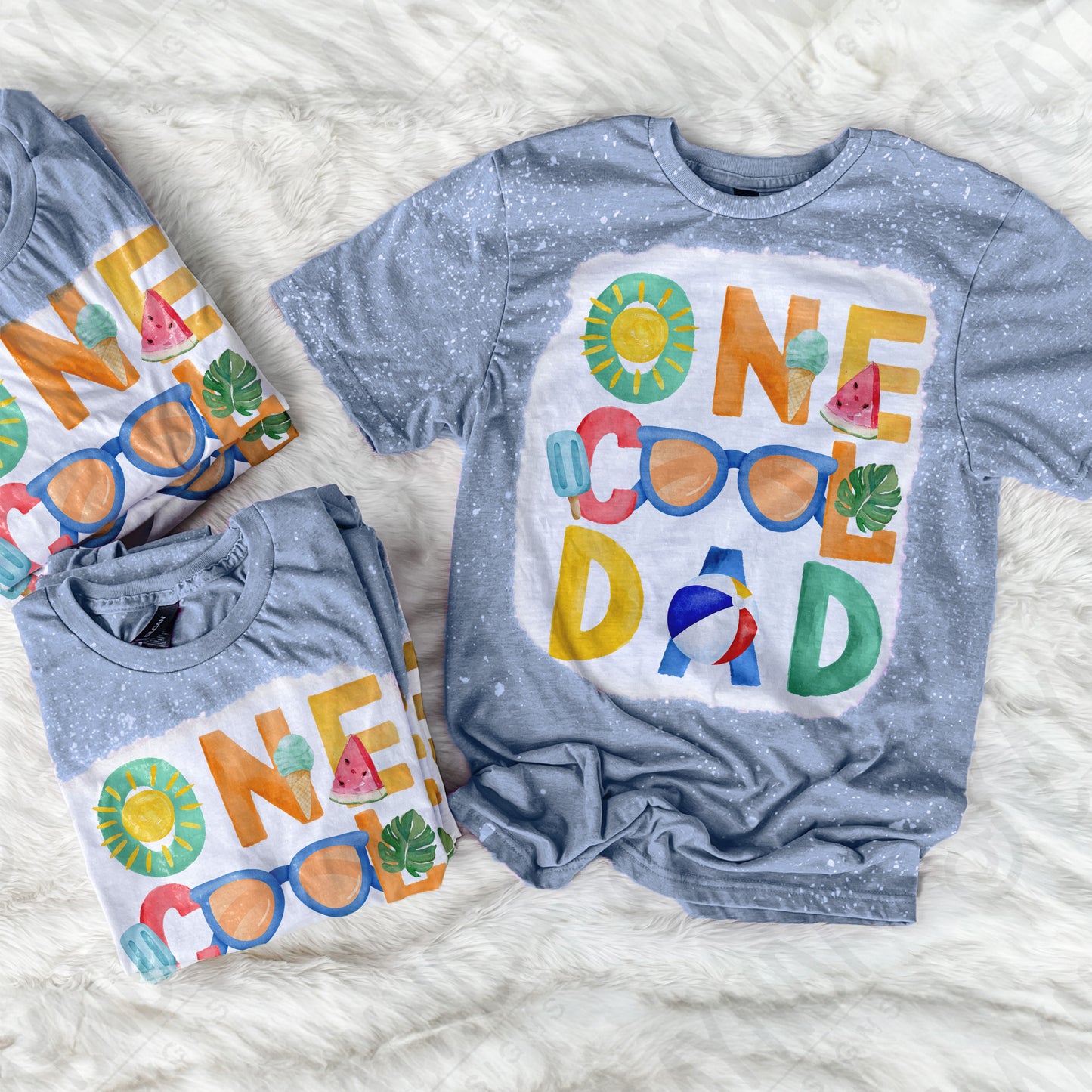 One Cool Dad PNG Digital Download Sublimation DTF Print Summer Color Fun
