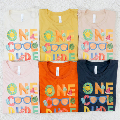 One Cool Dude PNG Digital Download Sublimation DTF Print Summer Color Fun