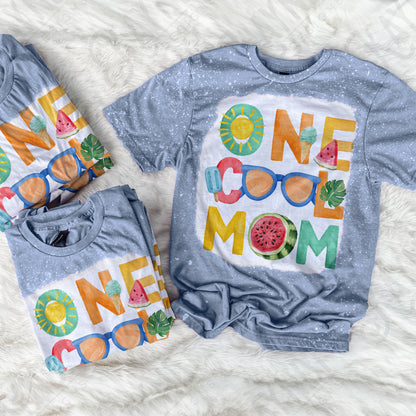 One Cool Mom PNG Digital Download Sublimation DTF Print Summer Color Fun