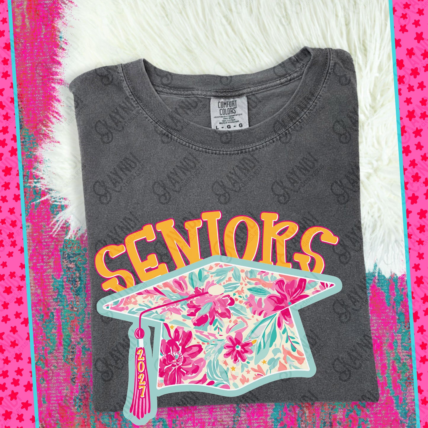 Seniors 2027 PNG Digital Download Sublimation DTF Print School Graduation Southern Preppy Floral Graduate