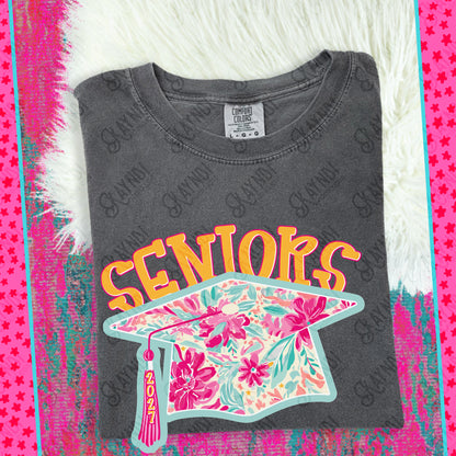 Seniors 2027 PNG Digital Download Sublimation DTF Print School Graduation Southern Preppy Floral Graduate