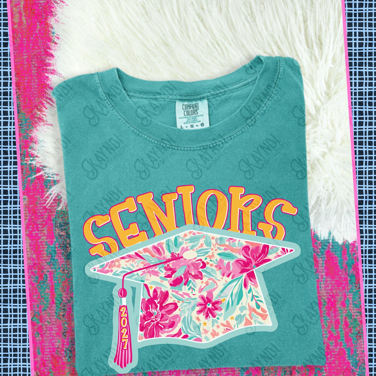 Seniors 2027 PNG Digital Download Sublimation DTF Print School Graduation Southern Preppy Floral Graduate