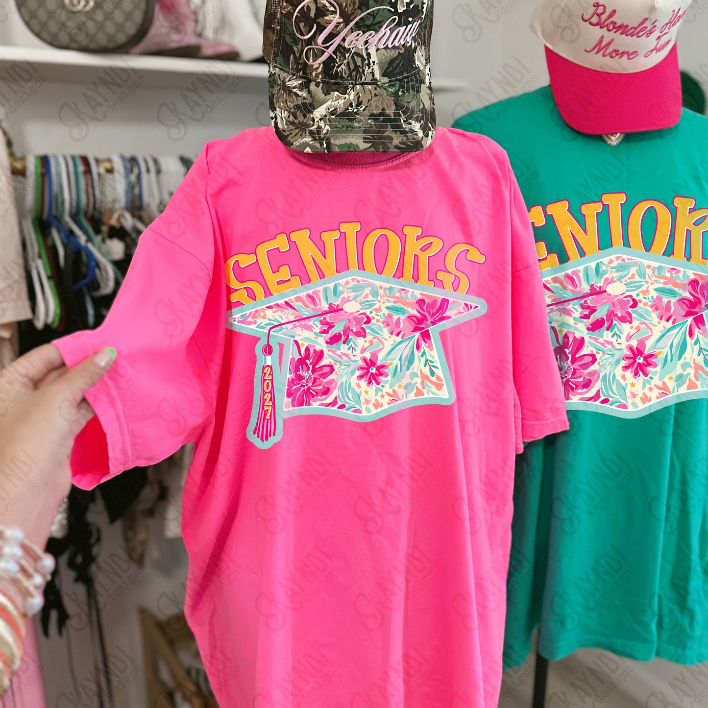 Seniors 2027 PNG Digital Download Sublimation DTF Print School Graduation Southern Preppy Floral Graduate