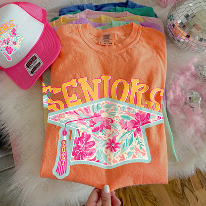 Seniors 2027 PNG Digital Download Sublimation DTF Print School Graduation Southern Preppy Floral Graduate