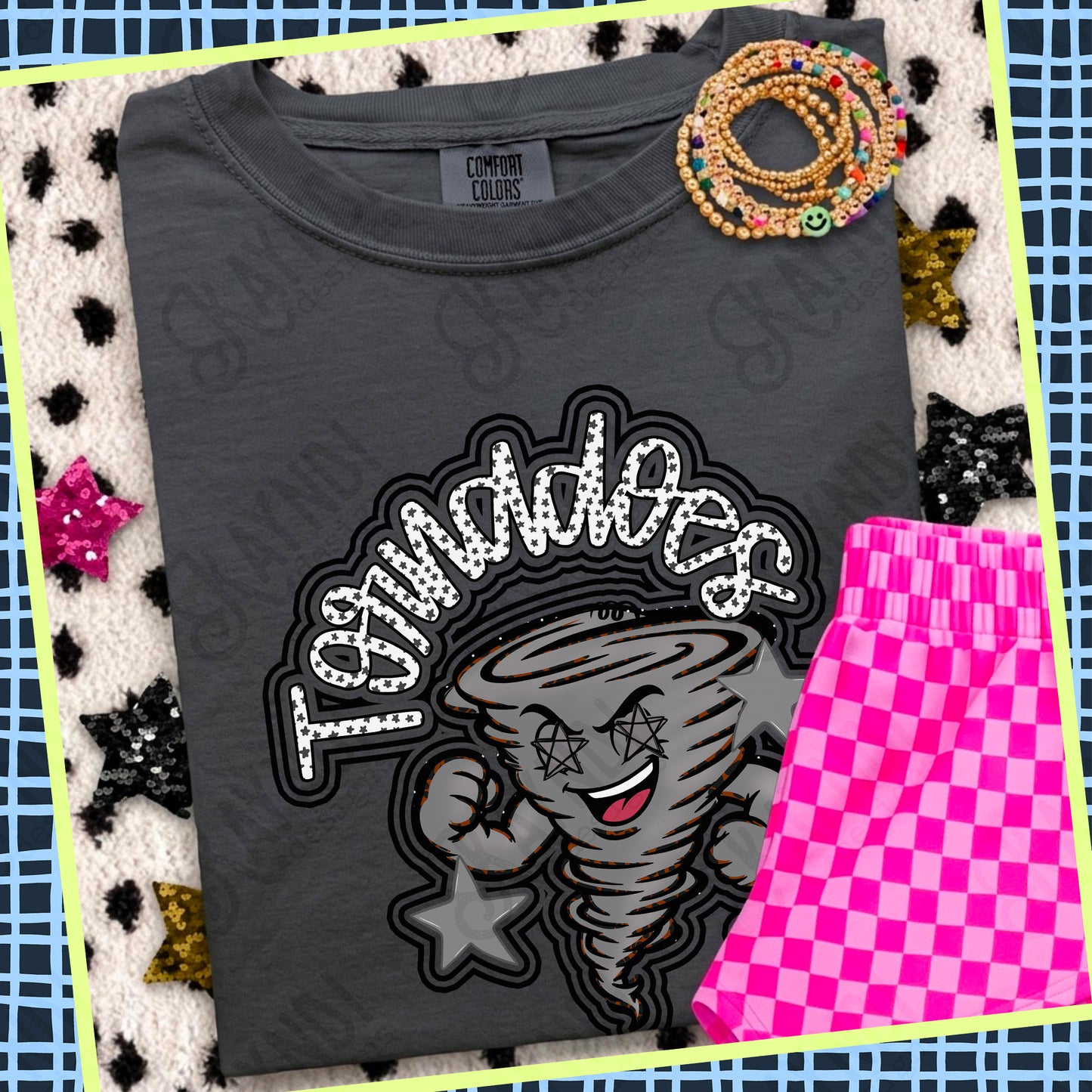 Friendly Mascot Tornado Black Neutral PNG Digital Download Sublimation DTF Print Preppy Colorful Mascot Spirit