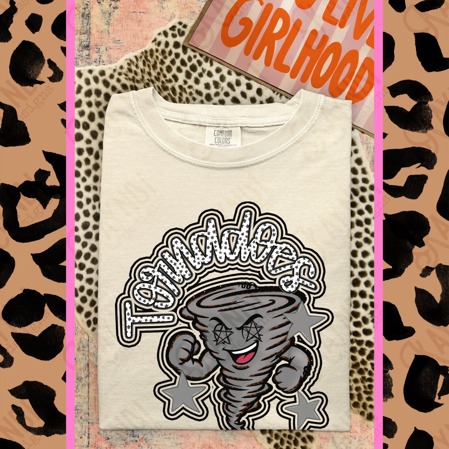 Friendly Mascot Tornado Black Neutral PNG Digital Download Sublimation DTF Print Preppy Colorful Mascot Spirit