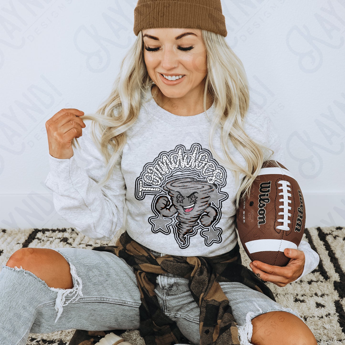 Friendly Mascot Tornado Black Neutral PNG Digital Download Sublimation DTF Print Preppy Colorful Mascot Spirit