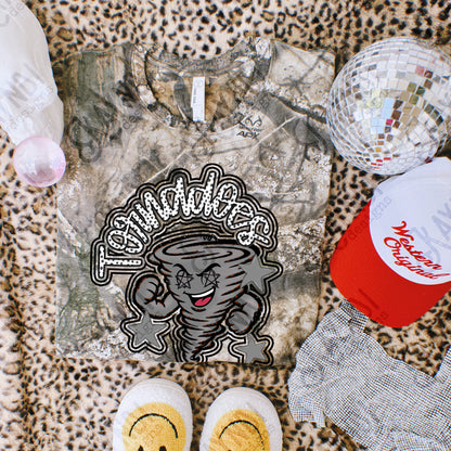 Friendly Mascot Tornado Black Neutral PNG Digital Download Sublimation DTF Print Preppy Colorful Mascot Spirit