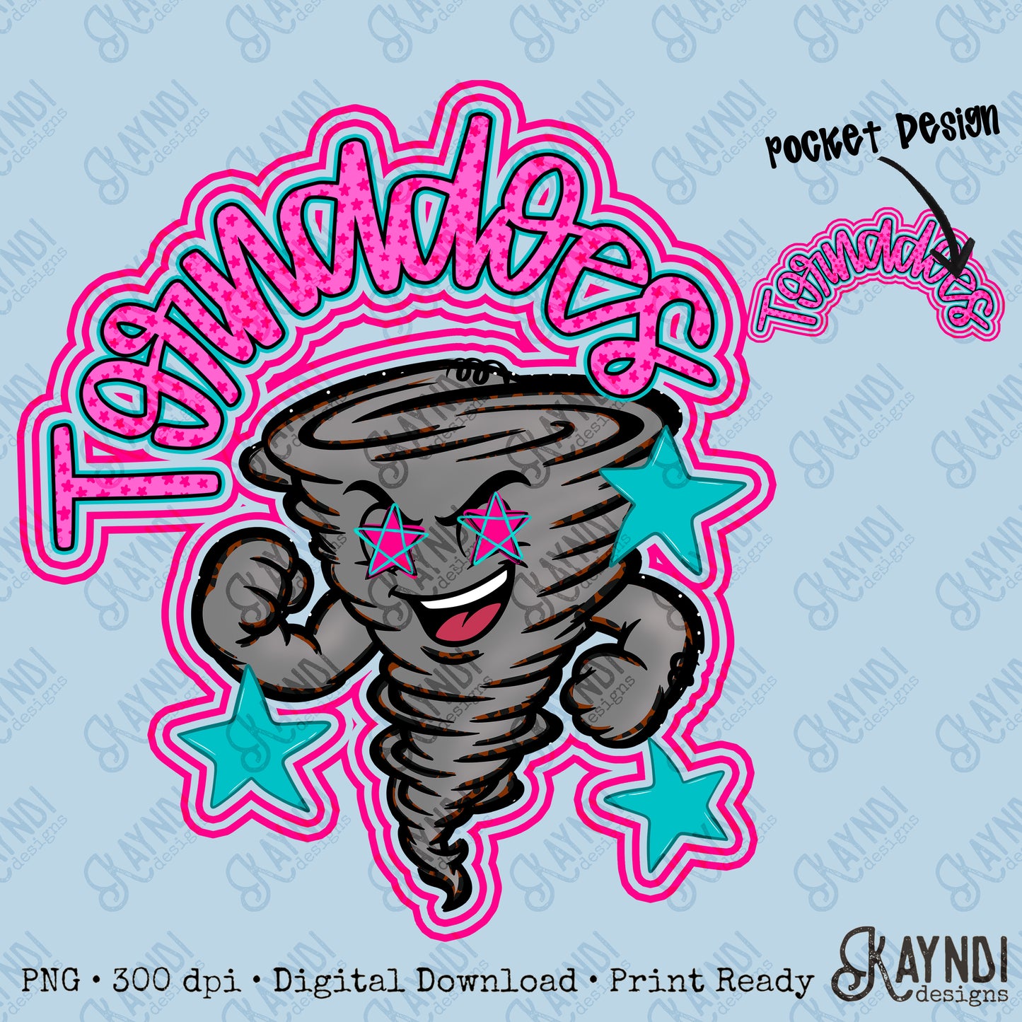 Friendly Mascot Tornado Pink Colorful PNG Digital Download Sublimation DTF Print Preppy Colorful Mascot Spirit