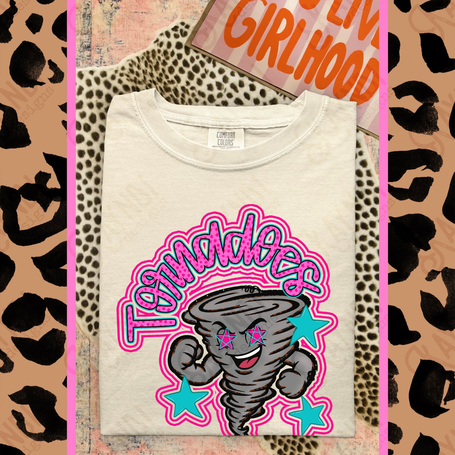 Friendly Mascot Tornado Pink Colorful PNG Digital Download Sublimation DTF Print Preppy Colorful Mascot Spirit