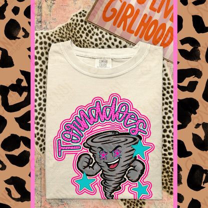 Friendly Mascot Tornado Pink Colorful PNG Digital Download Sublimation DTF Print Preppy Colorful Mascot Spirit