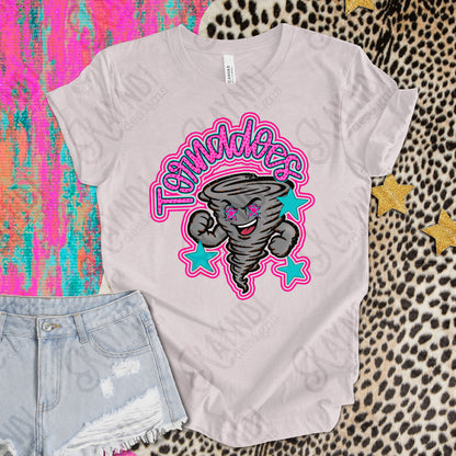 Friendly Mascot Tornado Pink Colorful PNG Digital Download Sublimation DTF Print Preppy Colorful Mascot Spirit